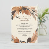 Minimalistischer Erntedank Dankbarkeit Einladung (Stehend Vorderseite)