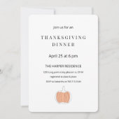 Minimalistischer Erntedank Einladung (Vorderseite)