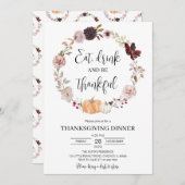 Minimalistischer Erntedank Einladung (Vorne/Hinten)