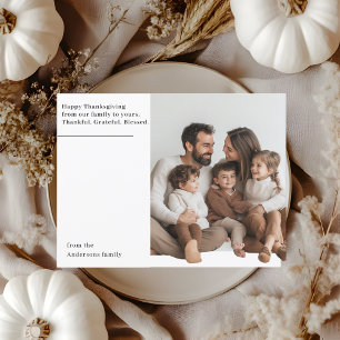 Minimalistischer Erntedank Familie Foto Dankbar Postkarte