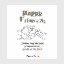 Minimalistischer erster Vatertag Daddy Anime-Stil Aufkleber