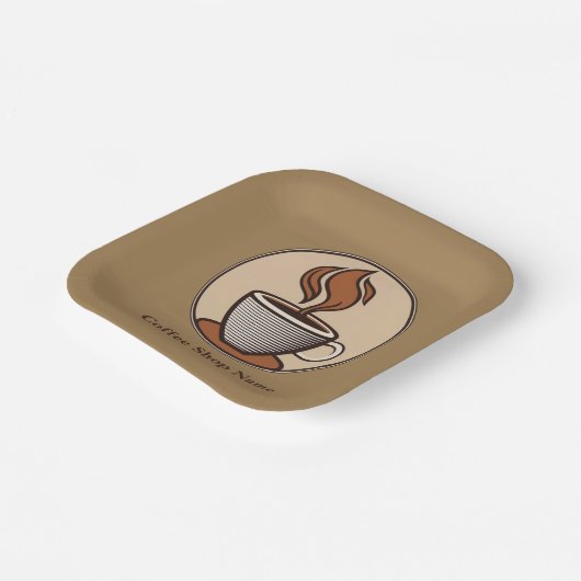 Minimalistischer Espresso-Shop für eleganten Brown Pappteller (Gewinkelt)