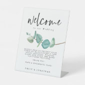 Minimalistischer Eucalyptus Welcome COVID Safety Sockelschild (Vorderseite)