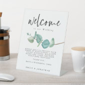 Minimalistischer Eucalyptus Welcome COVID Safety Sockelschild (In SItu)