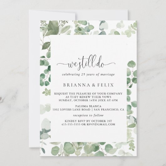 Minimalistischer Eukalyptus, den wir noch immer üb Einladung (Vorderseite)