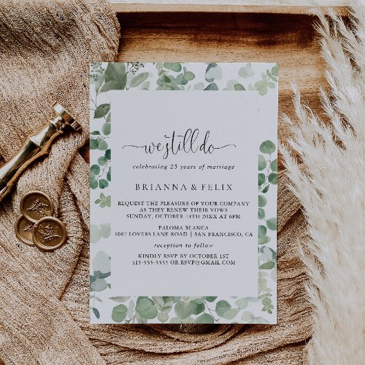 Minimalistischer Eukalyptus, den wir noch immer üb Einladung