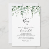 Minimalistischer Eukalyptus Es ist eine Baby-Dusch Einladung (Vorderseite)