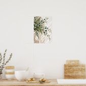 Minimalistischer Eukalyptus-Farn-Torbogen Botanisc Poster (Küche)