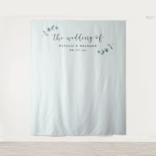 Minimalistischer Eukalyptus-Hochzeitsfotografie-Hi Wandteppich
