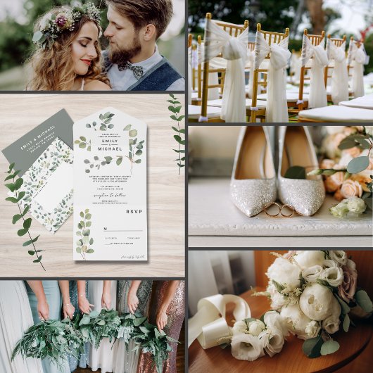 Minimalistischer Eukalyptus Save The Date