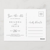 Minimalistischer Eukalyptus Save the Date Postkart Postkarte (Rückseite)