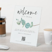 Minimalistischer Eukalyptus Willkommen beim Hochze Sockelschild (In SItu)