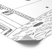 Minimalistischer europäischer Straßenillustrations Poster (Ecke)