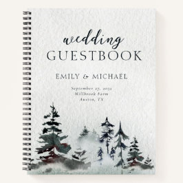 Minimalistischer Evergreen Mountain Green Slate Gu Notizblock