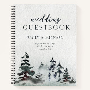 Minimalistischer Evergreen Mountain Green Slate Gu Notizblock