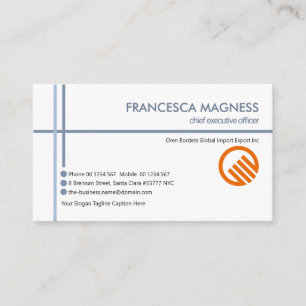 Minimalistischer Export von Blue Crisscross Lines Visitenkarte