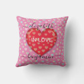 Minimalistischer Fall in der Liebe Herz mit Herzkl Kissen (Rückseite)