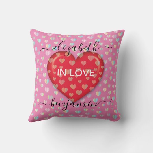 Minimalistischer Fall in der Liebe Herz mit Herzkl Kissen (Rückseite)