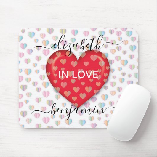 Minimalistischer Fall in der Liebe Herz mit Herzkl Mousepad (Mit Mouse)