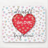 Minimalistischer Fall in der Liebe Herz mit Herzkl Mousepad (Vorne)