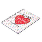 Minimalistischer Fall in der Liebe Herz mit Herzkl Notizblock (Linke Seite)