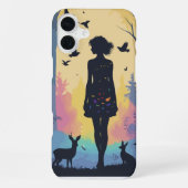 Minimalistischer Fall Mystic Nymph im Wald iPhone Hülle (Rückseite)