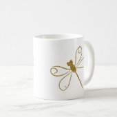 Minimalistischer falscher Gold-Glitter-Libellen-Äs Kaffeetasse (VorderseiteRechts)
