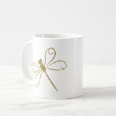 Minimalistischer falscher Gold-Glitter-Libellen-Äs Kaffeetasse (Vorderseite Links)