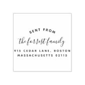 Minimalistischer Familienname aus der Rücksendeadr Gummistempel (Prägung)