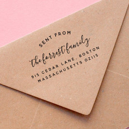 Minimalistischer Familienname aus der Rücksendeadr Gummistempel