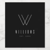 Minimalistischer Familienname-Letter Est. Jahr Weinetikett (Einzelnes Label)