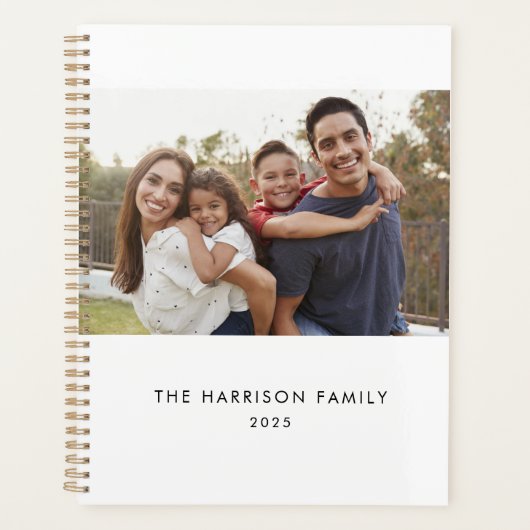 Minimalistischer Familienname und Foto Planer (Vorderseite)