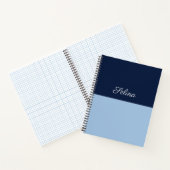 Minimalistischer Farbblock-Monogramm-Name Notizblock (Innenseite)