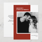 Minimalistischer Farbblock Rot Weihnachten Foto fr (Vorne/Hinten)