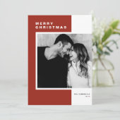 Minimalistischer Farbblock Rot Weihnachten Foto fr (Stehend Vorderseite)