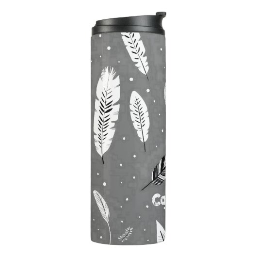 MINIMALISTISCHER FARBGRAURETRO-DESIGN BOHO-PATTER THERMOSBECHER (Nach links gedreht)