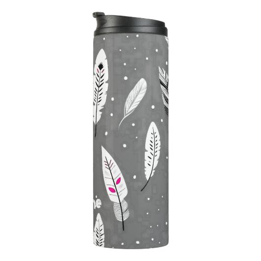 MINIMALISTISCHER FARBGRAURETRO-DESIGN BOHO-PATTER THERMOSBECHER (Nach rechts gedreht)