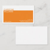 Minimalistischer farbiger Block orange Visitenkarte (Vorne/Hinten)
