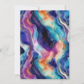 Minimalistischer farbiger Glitzer Agate Happy Birt Einladung (Rückseite)