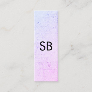 Minimalistischer farbiger Grunge mit Monogramm Mini Visitenkarte