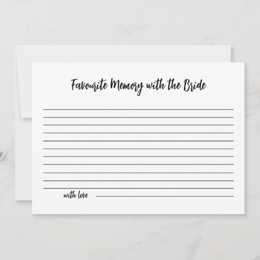 Minimalistischer Favoritenspeicher mit Bridekarte Einladung (Vorderseite)