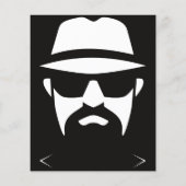 Minimalistischer Fedora Schwarz & Weiß: Linien der Flyer (Hinten)