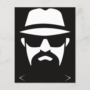 Minimalistischer Fedora Schwarz & Weiß: Linien der Flyer