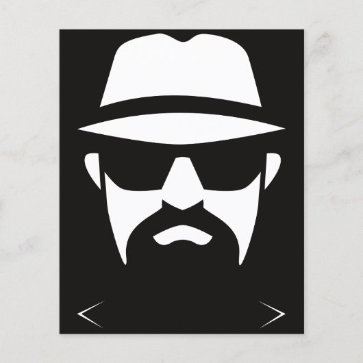 Minimalistischer Fedora Schwarz & Weiß: Linien der Flyer (Vorne)