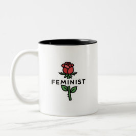 Minimalistischer feministischer roter Zweiton-Kaff Zweifarbige Tasse
