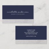 Minimalistischer, fett blauer, kursiver Text Visitenkarte (Vorne/Hinten)