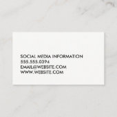 Minimalistischer fettarer Großtext Visitenkarte (Rückseite)