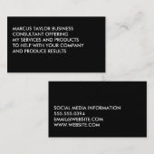 Minimalistischer fettarer Großtext Visitenkarte (Vorne/Hinten)