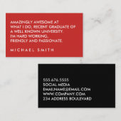 Minimalistischer fettarer Großtext Visitenkarte (Vorne/Hinten)