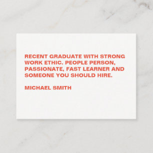 Minimalistischer fettarer Großtext Visitenkarte